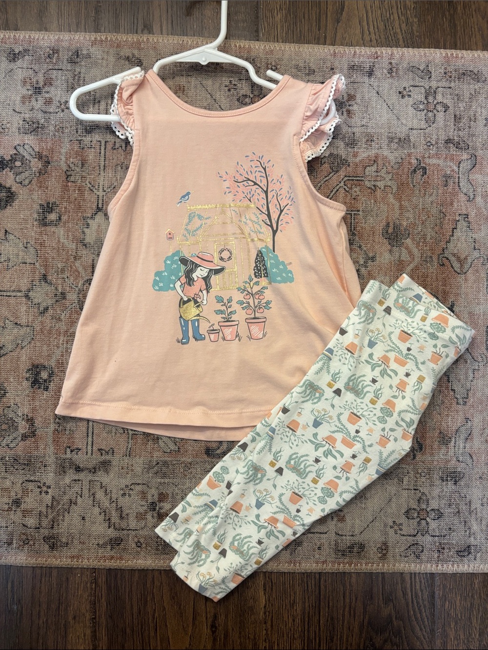 Tommy Bahama Peach & Cream Garden Print Kids Matching Set